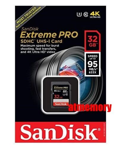 Sandisk Extreme Pro 32GB 32G SD SDHC Tarjeta de memoria 95MB / s UHS-3 Clase 10 HD Video